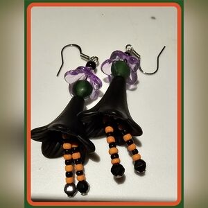 Handmade-Witchy Dangle Earrings, One of a Kind, NEW  Gift for Her or Him